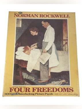 Vintage Jaymar Jigsaw Puzzle Norman Rockwell "Freedom From Fear" 800 Pieces NEW